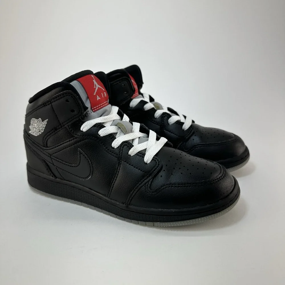 Nike Air Jordan 1 Mid GS Black Gym Red Youth 4.5Y Sneakers